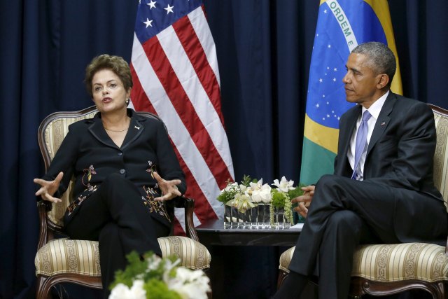 Obama holds a bilateral meeting with Rousseff during the first plenary session of the Summit of the Americas in Panama
