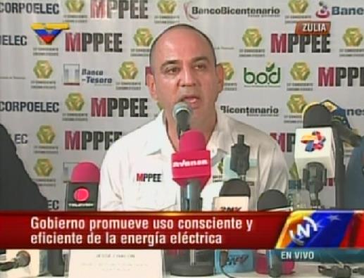 Jesse Chacón: El gobierno promueve uso consciente y eficiente de la energía eléctrica