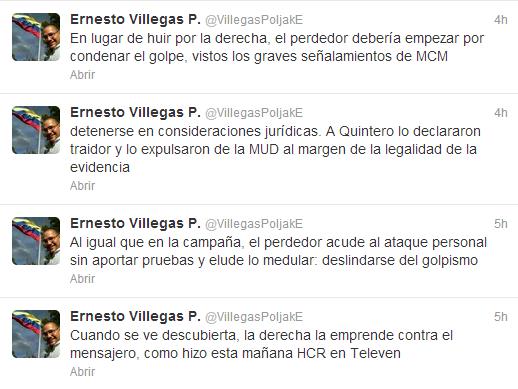 ¿Alguien le maneja la cuenta a Ernesto Villegas o se tuitea en tercera persona?