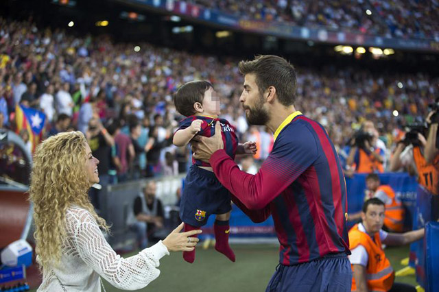 Shakira y Milan se robaron las miradas en el juego del Barça (Fotos)