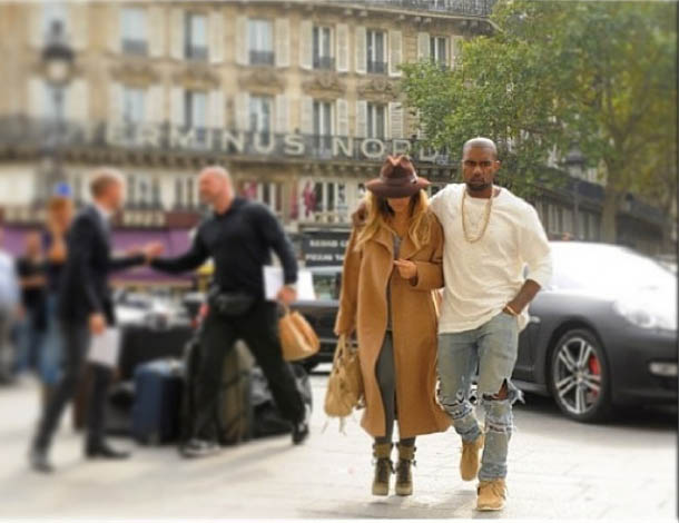 Así se pasea Kim Kardashian con el papá de North por las calles de París (Foto)