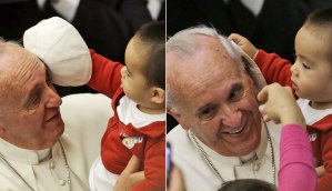 Niño despeina al Papa Francisco (Fotos)