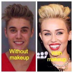 Es Justin Bieber con maquillaje o Miley Cyrus sin maquillaje (OMG)