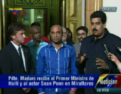 Maduro se reunió con el Primer Ministro de Haití y al actor Sean Penn