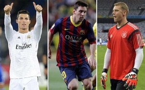 Cristiano Ronaldo, Messi y Neuer son los finalistas del Balón de Oro