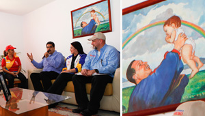 Pintan a Hugo Chávez según la propaganda Norcoreana (fotodetalles)
