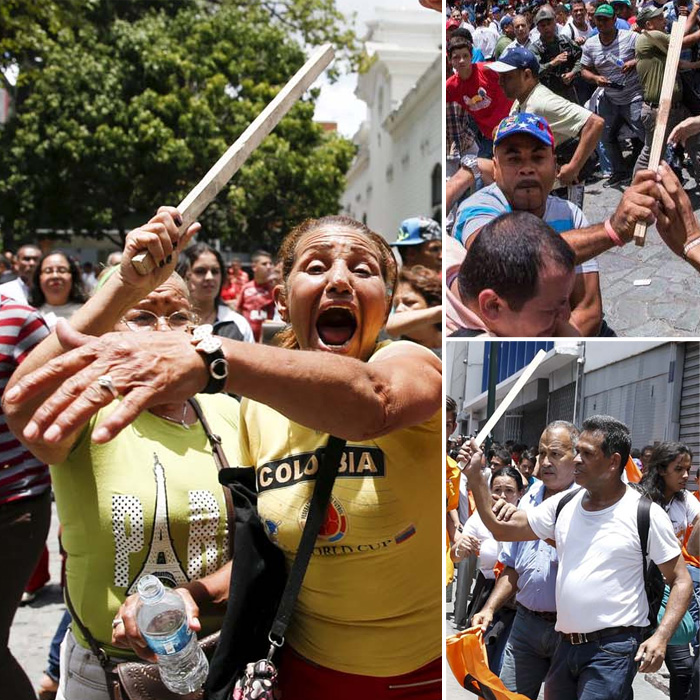 Las armas chavistas de este jueves… disfrazadas de pancartas (fotodetalle)