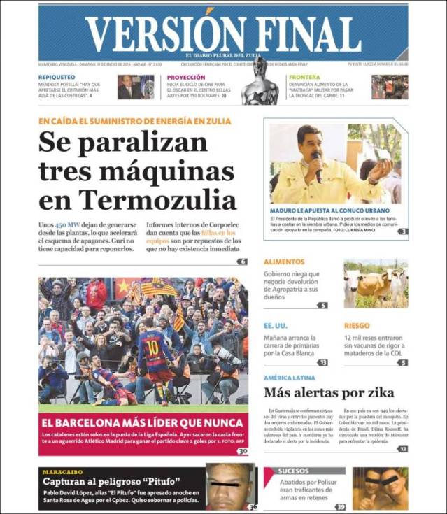 Portada de Versión Final (Venezuela)