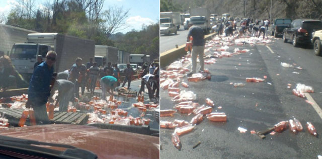 Así saquearon un camión de refrescos en la #ARC (Fotos)