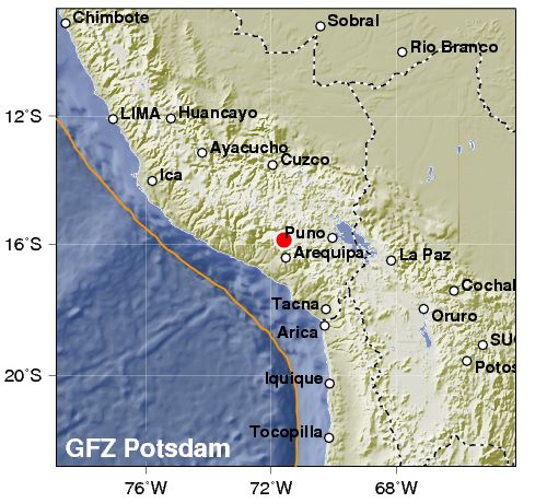 Sismo de magnitud 5,5 afectó la región de Arequipa en Perú