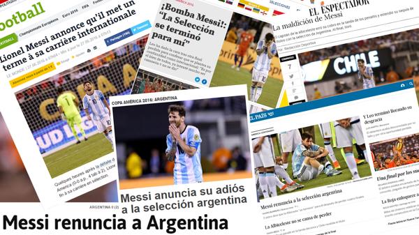 La renuncia de Messi impacta en los medios del mundo