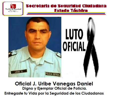 Asesinaron a escolta del secretario de seguridad de la Gobernación del Táchira