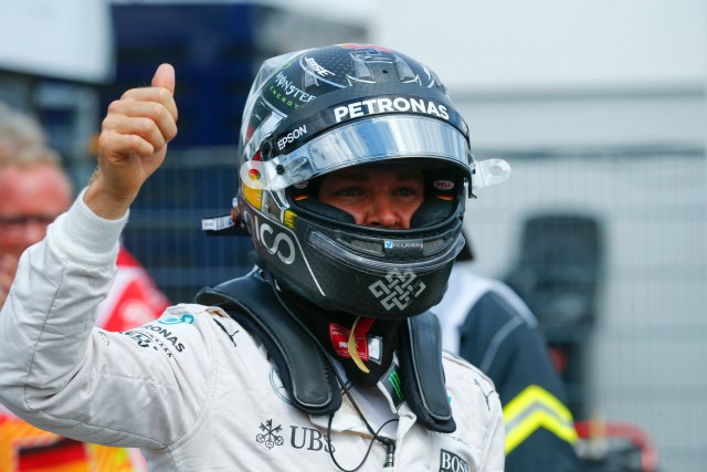 Germany Formula One - F1 - German Grand Prix 2016 - Hockenheimring, Germany - 30/7/16 - Mercedes' Nico Rosberg reacts after qualification. REUTERS/Ralph Orlowski