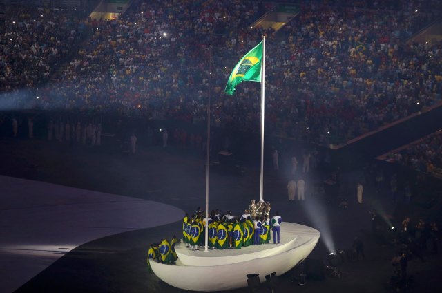 2016 Rio Olympics - Opening ceremony - Maracana - Rio de Janeiro, Brazil - 05/08/2016. Performers take part in the opening ceremony. REUTERS/Mike Blake FOR EDITORIAL USE ONLY. NOT FOR SALE FOR MARKETING OR ADVERTISING CAMPAIGNS.