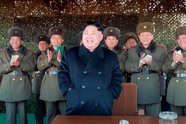 North Korean leader Kim Jong Un attends an intensive artillery drill of the KPA artillery units on the front in this image released by North Korea's Korean Central News Agency (KCNA) in Pyongyang December 2, 2016. KCNA/ via REUTERS   ATTENTION EDITORS - THIS IMAGE WAS PROVIDED BY A THIRD PARTY. EDITORIAL USE ONLY. REUTERS IS UNABLE TO INDEPENDENTLY VERIFY THIS IMAGE. SOUTH KOREA OUT. NO THIRD PARTY SALES. NOT FOR USE BY REUTERS THIRD PARTY DISTRIBUTORS.       TPX IMAGES OF THE DAY