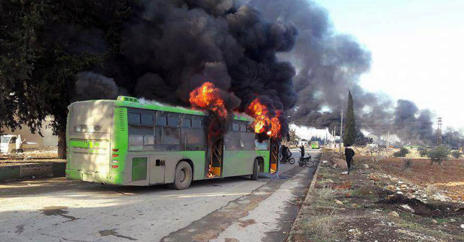 La evacuación de Alepo se suspende después de quema de autobuses