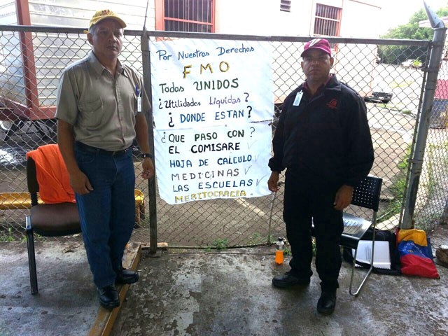 Dos trabajadores de Ferrominera Orinoco cumplieron 20 horas en huelga de hambre