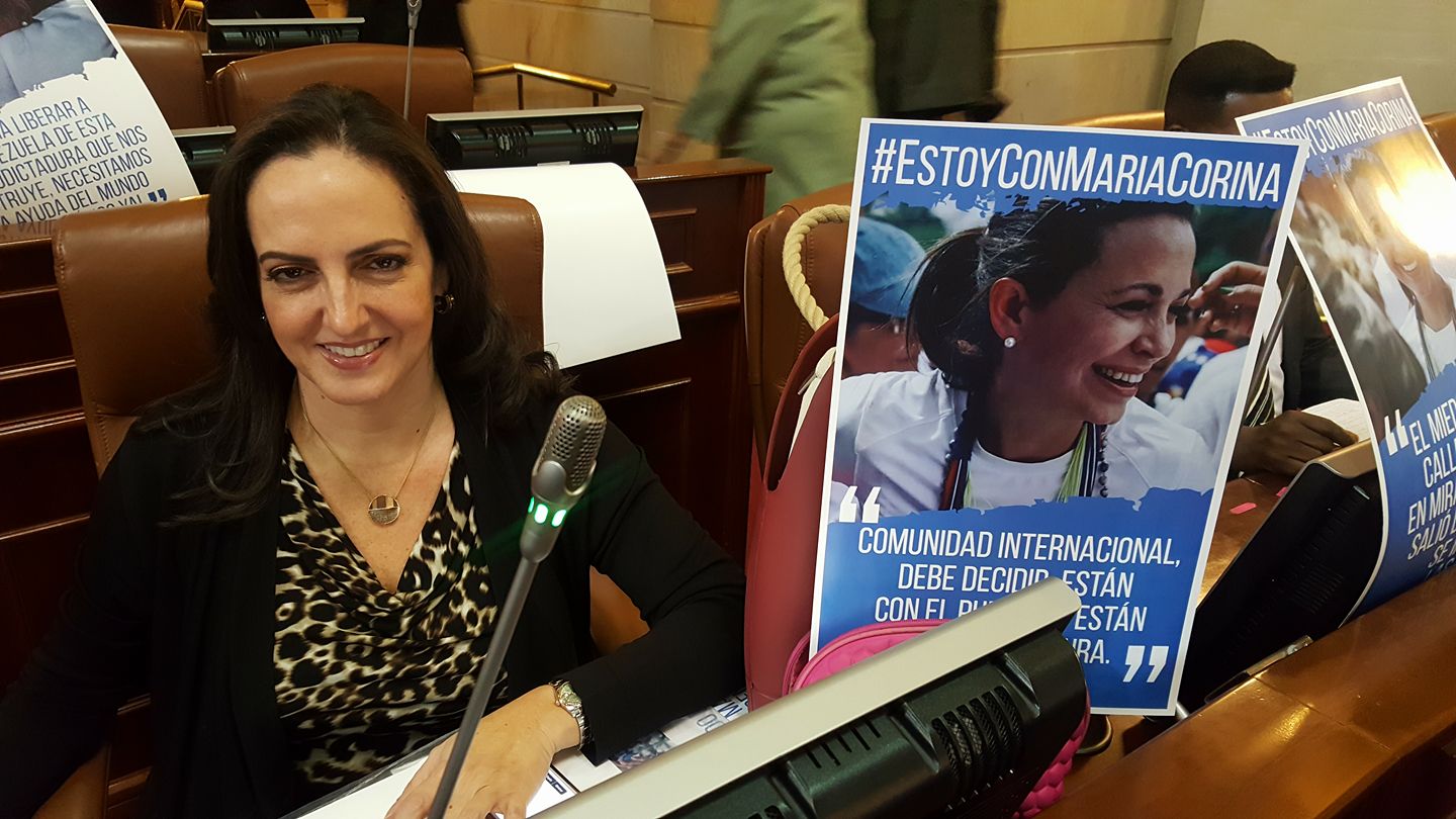 Contundente apoyo a María Corina Machado en el Congreso de Colombia