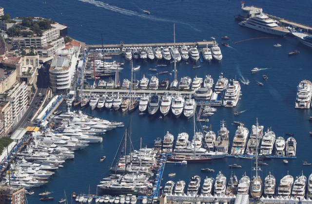 Luxury boats are seen during the Monaco Yacht show, one of the most prestigious pleasure boat show in the world, highlighting hundreds of yachts for the luxury yachting industry and welcomes 580 leading companies, in the port of Monaco, September 27, 2017. REUTERS/Eric Gaillard