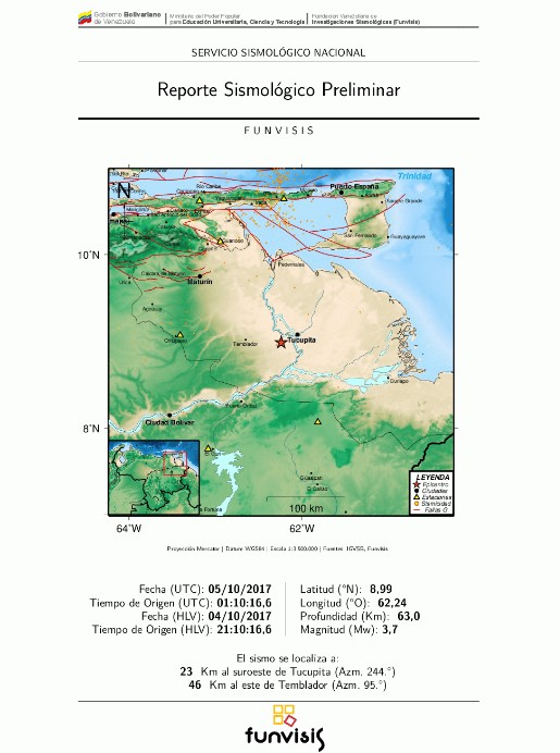 Tembló en Tucupita