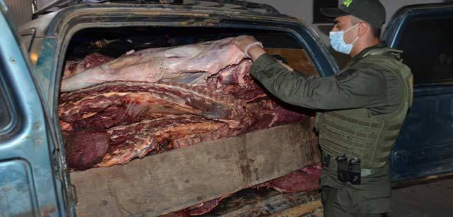 Policía colombiana incauta tres toneladas de carne de contrabando que pasaron de Venezuela