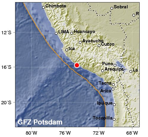 Un sismo de magnitud 5,5 sacude Perú