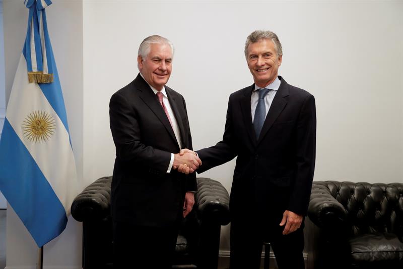 Rex Tillerson se reunió con Macri antes de partir de Argentina
