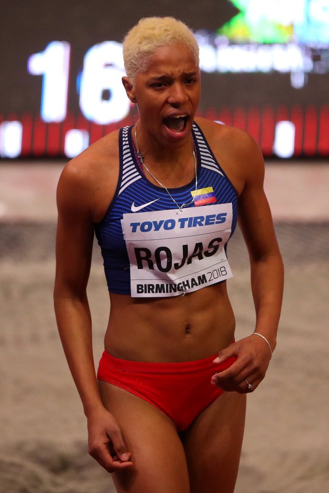 Athletics - IAAF World Indoor Championships 2018 - Arena Birmingham, Birmingham, Britain - March 3, 2018 Venezuela's Yulimar Rojas reacts during the Women’s Triple Jump Final REUTERS/Hannah McKay