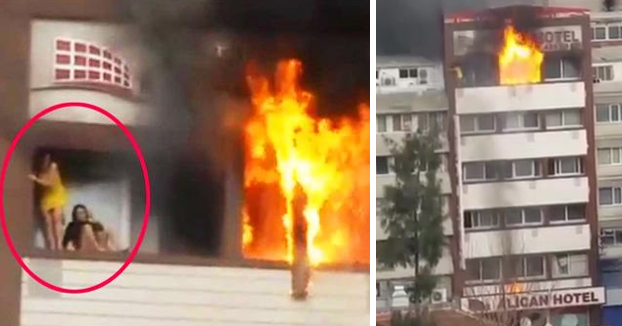 Viral: Mujeres aguerridas se lanzan del quinto piso de su apartamento y sobreviven