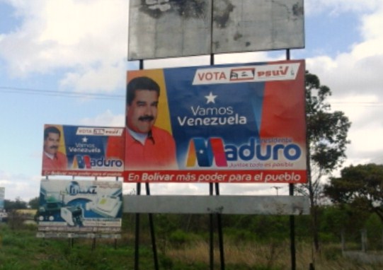 Foto: En Ciudad Guayana no disimulan el millonario despliegue publicitario de Nicolás Maduro / Prensa