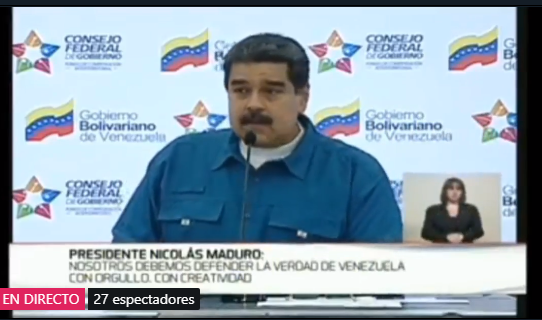 Presidente Nicolás Maduro. Foto: Captura de pantalla
