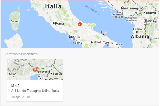 Fuerte temblor de magnitud 4,7 en el centro-este de Italia