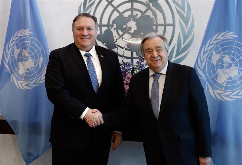 Pompeo y Guterres se reúnen por tensión en torno a la entrega de ayuda humanitaria en Venezuela