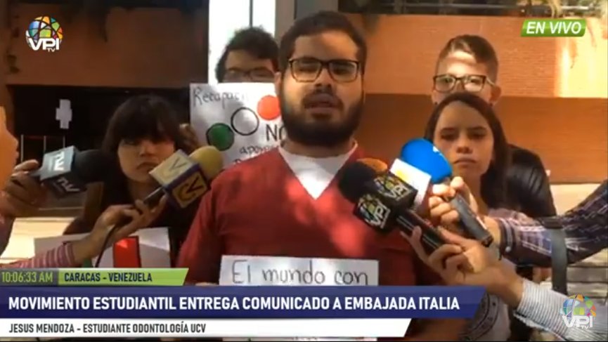 Movimiento Estudiantil pide a Italia que reconozca a Guaidó como presidente
