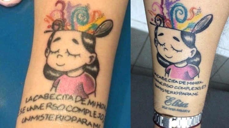 El tatuaje en honor a su hija con autismo que conmovió a Twitter y al creador del dibujo