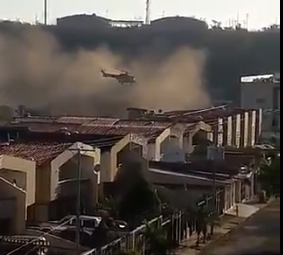 Helicóptero de la Aviación Militar realizó maniobras peligrosas en Ciudad Guayana (Video)