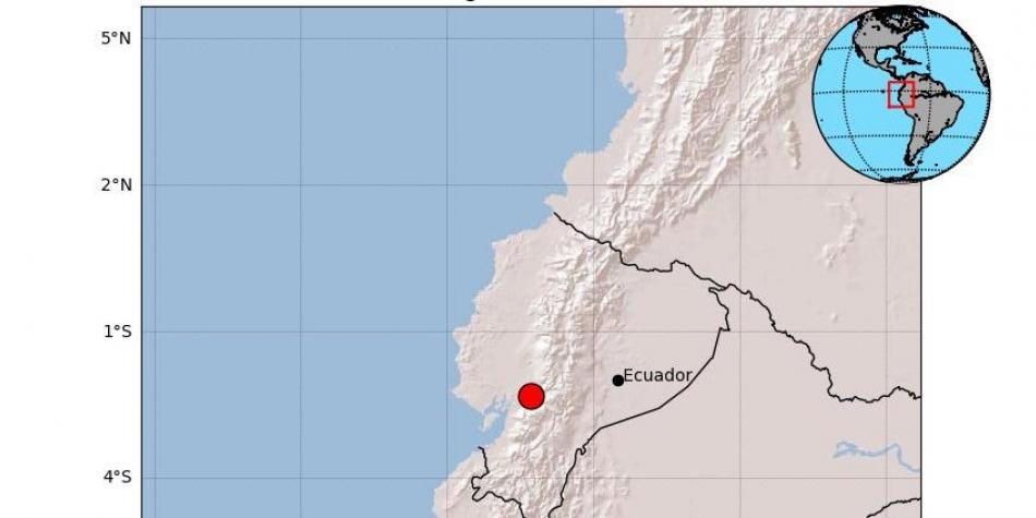 Sismo de magnitud 5,0 sacude este domingo a Ecuador