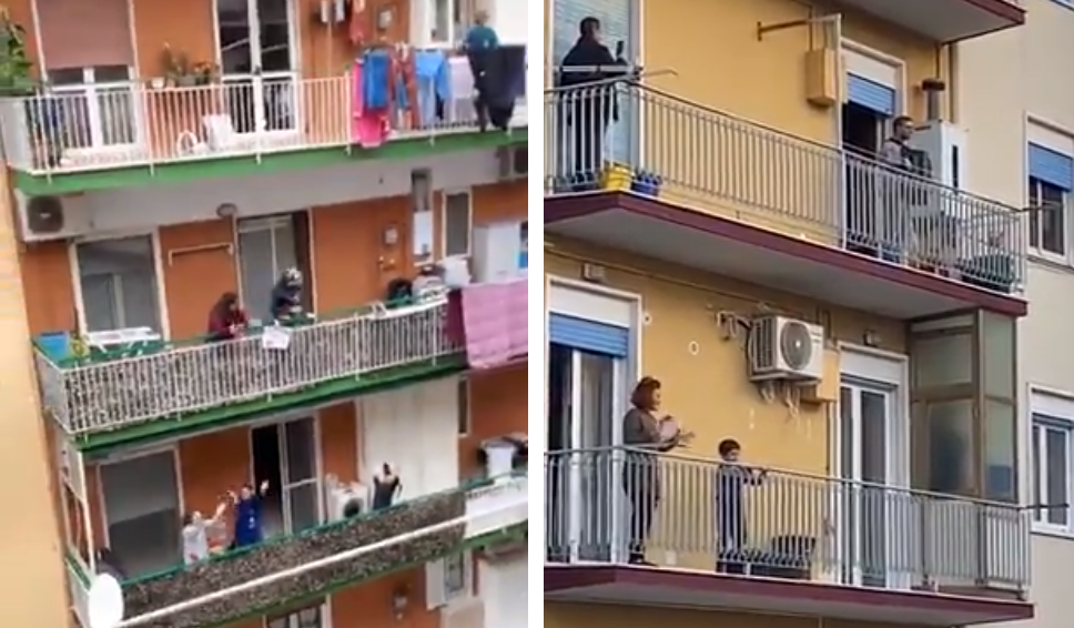 Italia canta en los balcones: Así es como combaten la angustia por el coronavirus (VIDEOS)
