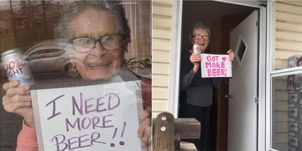 ¡Sorpresa en cuarentena! Abuela pidió una cerveza y esto fue lo que recibió