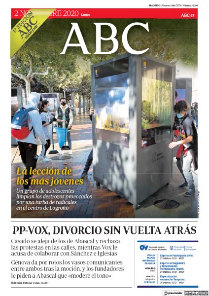 Portadas de la prensa internacional de este lunes 2 de noviembre de 2020