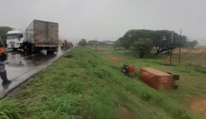 Un camión se precipitó en la vía antes de llegar al Distribuidor Santa Clara en Carabobo #29Abr (Foto)