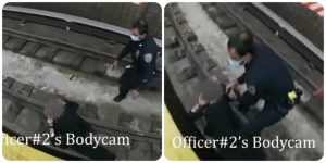 Héroe en Brooklyn: Se lanzó a las vías del tren para salvar a mujer que cayó desplomada (VIDEO)