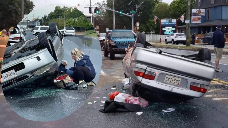 Bombera embarazada salvó a una mujer atrapada en un auto en EEUU e inmediatamente dio a luz