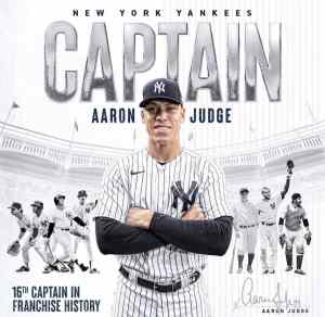 Aaron Judge es nombrado nuevo capitán de los Yankees de Nueva York
