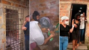Rescatan a una mujer que llevaba 20 años enjaulada por su madre en Brasil (VIDEO)