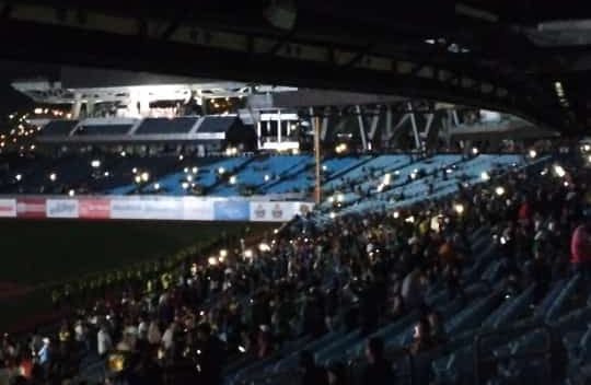 Las imágenes del “MONUMENTAL” apagón en el estadio Simón Bolívar de La Rinconada