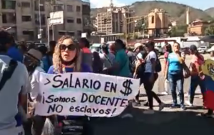 Profesores de Guarenas siguen en protesta por salarios justos este #1Feb (Videos)