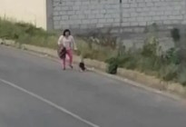 Imágenes sensibles: Madre patea brutalmente a su pequeño hijo en plena calle para matarlo