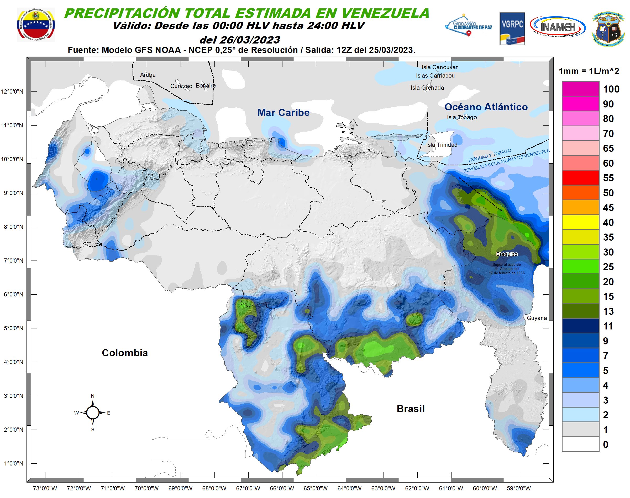 El estado del tiempo en Venezuela este #26Mar, según Inameh