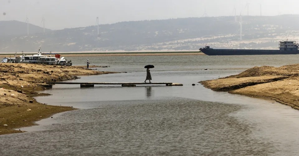 El mayor lago de agua dulce en China, al menor nivel en los últimos diez años